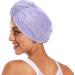 Shiny Glitter Lavender Dry Hair Cap Set - 2 Quick Drying Towels & Button Headband Super Absorbent & Comfortable - Buy Online on GoSupps.com
