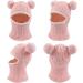 XIAOHAWANG Winter Baby Hood Hat with Earflaps and Scarf, Pink Pompom - 6-24 Months - Buy Online on GoSupps.com