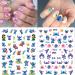 Cute Cartoon Nail Art Stickers - 8 Sheets 3D Self Adhesive Kawaii Designer Decals for Acrylic Nails - DIY Manicure Decorations for Women and Girls - Buy Online on GoSupps.com