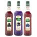 TEISSEIRE black fruit syrups - Blackberry, Blackcurrant, Blueberry - 2x70cL and 1x1L