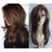 Wigherlange Ombre Brown & Blond Wavy Wig with Bangs for Women - Heat Resistant Synthetic Hair - Buy Online on GoSupps.com