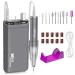 Kredioo 350000RPM Nail Drill Rechargeable Electric Nail Files for Acrylic Gel Nail Low Heat Salon Quality E File Manicure Shaping Nail Care Tools for Beginners Nail Technician Grey