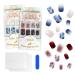 Andiker Press-On Nails 2 Styles Reusable Fake Nails Square and Short Nails with Prep Mini File and 2 Sheets of Jelly Glue DIY Press-On Manicure for Women Ladies (moonlight+ red plum)