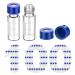 Membrane Solutions Autosampler Vials 2ml HPLC Vials 9-425 Lab Clear Vials with Write-on Spot and Graduations 9mm Blue ABS Screw Caps & Septa for GC Sample Vials 100 Pcs