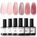 Modelones Jelly Gel Nail Polish 6 Colors Nude Gel Polish Milky White Pink Red Gel Neutral Nail Art Design Translucent Gel Nail Kits Soak Off LED Nail Gel Manicure DIY Salon Jelly Pink Red