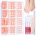Teenitor 144pcs Press on Toenails for Women 6 Sets French Tip Toe Press on Nails Toe Nail Tips Fake Toenails Fake Toe Nails Glue on Toe Nails Press on French Nude