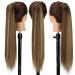 Premium 24-Inch Brown & Blonde Clip-In Ponytail Extensions | Smooth Artificial Hair Braid Wrap | Long Natural Hairpieces for Instant Style - Buy Online on GoSupps.com