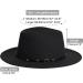 Two Tone Wide Brim Fedora Hat for Women and Men - Black/Red-belt - Small/Medium - Buy Online on GoSupps.com