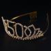 Frcolor 50th Birthday Tiara - Crown Diadem with Crystal Rhinestones & Hair Comb - Elegant Gift for Women (Gold) - Buy Online on GoSupps.com