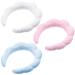 3 Pcs Makeup Headband Puffy Spa Headband Sponge Terry Towel Cloth Fabric Headbands for Women Cute Hair Accessories for Skincare Shower Face Washing Makeup Removal Facial Mask (Pink  White  Blue) Blue Pink White