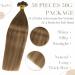 LAAVOO Ombre Brown Real Hair Extensions - Keratin Bond U Tip #6/8/14 - Medium Brown Balayage 35cm for Luxurious Hair Transformations - Buy Online on GoSupps.com