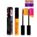 UV Glow Colored Mascara Volume and Length-2Pcs Orange Pink Colorful Neon Mascara for Eyelashes Waterproof Smudge-proof Long Lasting Non Clumping Curling Mascara for Halloween Christmas Parties-03+04 03+04#