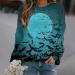 Halloween Costumes Casual Crewneck Long Sleeve Pullover Floral Print Blouses Womens Long Sky Blue X-Large - Buy Online on GoSupps.com