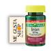 Spring Valley Iron Tablets Dietary Supplement Value Size 65 mg 200 Count Pack 01 + Me Gustas Sticker