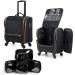 Rolling Makeup Train Case, Stagiant Professional Makeup Case, Travel Cosmetic Organizer Make Up Storage Barber Bag for Makeup Artist, Hairstylist, with 5 Toiletry Bags, Black