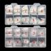Feugole French Nail Tips Acrylic Flake Nails Half Cover 1000PCS Artificial False Nails Half Tips & Box for DIY Nail Art Clear/Natural