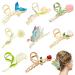 8 Pcs Metal Flower Hair Claw Clips Tulip Hair Clip Nonslip Gold Hair Clips Large Strong Hold Hair Clamps Giant Fashion Hair Jaw Clips Cute Hair Accessories for WomenThin Thick Long Curly Hair