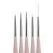 Beaute Galleria 5 Pieces Nail Art Brush Set with Liners (4mm  7mm  9mm) Striping Brushes (5mm  25mm)  for Thin Fine Line Drawing  Detail Painting  Striping  Blending  One Stroke
