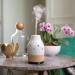 Rustic White Ceramic Essential Oil Diffuser | 100mL Ultrasonic Aromatherapy & Humidifying Diffuser with 8 LED Lights - Buy Online on GoSupps.com