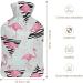 Hot Water Bottle with Lid - Flamingo Pattern Rubber Bag for Pain Relief Cramps Foot Warmer & Hot/Cold Therapy - Buy Online on GoSupps.com
