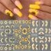 Fuldgaenr Nail Stickers 5D Flower Embossed Sunflower Summer Nail Art Self Adhesive Nail Stickers Design Acrylic Nail Art Women/Girls Decoration Flower Nail Stickers-1