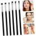 VINTORKY 6pcs Flat Eyebrow Brush Eyeliner Concealer Brush Eyeliner Makeup Tool Eye Brush Black Wooden Handle - Buy Online on GoSupps.com