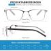 Skyway 2 Pack Men's Reading Glasses - Metal Frame Blue Light Blocking Spring Hinges Anti-Fatigue UV Protection 1.5 Diopter - Gunmetal - Buy Online on GoSupps.com