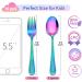 LIANYU 10-Piece Kids Rainbow Silverware Set - Stainless Steel Toddler Utensils for Preschoolers - Includes 5 Spoons, 5 Forks - Dishwasher Safe - Buy Online on GoSupps.com