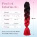 Tess Braids Extensions Ombre 60 cm | 3 Pack Jumbo Braids KanCalon Hair | Black Red Ombre Box Braids | 100g Bundle - Buy Online on GoSupps.com