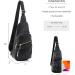 Emperia Faux Leather Small Sling Backpack - Black | Multipurpose Chest Bag for Hiking, Travel, and Outdoor Activities - Buy Online on GoSupps.com