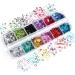 Myhose Round Sequins Nail Art Glitter | 3D Holographic Nail Seed Accessories | Multicolor Circle Flakes for DIY Decoration - Buy Online on GoSupps.com