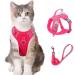 Cat Harness and Leash Set for Walking Escape Proof for Small Large cat Kitten Harness with ID tag Pocket X-Small Pink