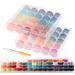 ilauke 50Pcs Bobbins Sewing Thread with Bobbin Case Size A Prewound Sewing Bobbins 50 Colors Polyester Thread Compatible for Brother/Singer/Babylock/Janome/Elna Embroidery Machine