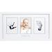 Pearhead Babyprints Newborn Handprint and Footprint Photo Frame with Clean-Touch Ink Pad, White, 17x9.5x0.6 Inch (Pack of 1)