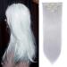 Silk-co Clip in Hair Extensions 26" Silver Grey 100% Synthetic Hairpiece Extension 8pcs Long Straight Hair Pieces For Full Head 26 Inch Straight #Silver Grey