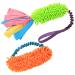 Schitec dog toys 2 pack interactive game training rope dog toys squeaky dashy toys for puppies small medium and large dogs chenille + short handle chenille + curved handle