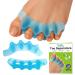 Toe Separators (6Pcs XL) Gel Toe Spacers with Aloe Vera Extract Toe Straighteners for Bunion Relief Overlapping & Hammer Toe Toe Spreaders for Women Men Toe Stretchers for Yoga Practice Blue