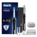 Electric Toothbrush, Oral-B 7000 SmartSeries Black Electronic Power Rechargeable Toothbrush with Bluetooth Connectivity Powered by Braun , 8 Piece Set