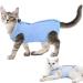 Cat Recovery Suit Cat Professional Surgery Recovery Suit E- Collar & Cone Alternative Cat Post Surgery Suit for Abdominal Wounds or Skin Diseases (Blue L Size)