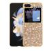 Tivenfezk nadoli glitter shell for samsung galaxy z flip 5 gold glossy sparkling bling galvanisian frame ultra -thin shockproof back pocket cell phone case protective cover