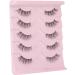 Ruairie Natural Half False Eyelashes with Clear Band - 5 Pairs | Fluffy Wispy Fake Eyelashes Strip | Half Lashes - Buy Online on GoSupps.com