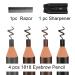 PVC Duckbill 4-in-1 Eyebrow Pencil Sharpener Set with 4 Eyebrow Pencils, Razor for Microblading - Ideal for Beauty Beginners and Professionals | 1 Set - Buy Online on GoSupps.com