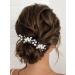 Heread Flower Bride Wedding Hair Pins Silver Crystal Bridal Hair Pieces Leaf Hair Accessories for Women and Girls( Pack of 2)