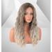 Vebonny Ombre Ash Blonde Curly Wig for Women - Synthetic Hair Glue-Free Beach Wear Wig with Middle Parting #027 - Buy Online on GoSupps.com