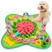Meilzer Snuffle Mat for Dogs Pet Treats Feeding Mat for Small/Medium Breed Dogs Non-Slip/Portable/Durable Interactive Dog Puzzle Toys Encourages Natural Foraging Skills Four Leaf Clover - Pink