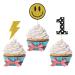 Ambishi 24pcs One Happy Dude Cupcake Toppers/Hippie Theme 1st Birthday/Baby Shower Party Decoration Cupcake Picks/Groovy One Cool Dude Birthday Party Decor Cake Topper