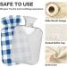2L Heat Bottle - Durable Warm-Up Bag for Pain Relief | Blue & White Buffalo Check | Ideal for Neck Shoulder Cramps & Heat Therapy | International Shipping Available - Buy Online on GoSupps.com