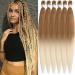 Xusuperb 30 inches long pre Stretched braiding hair blonde ombre easy braids extensions honeyblond blonde kanecalon synthetic hair for braid 6 packs of soft yaki braids hair extensions (t27/613#) 76 cm (6 Pack) T27/613#