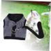 Minkissy 3pcs Bunny Vest Dress for Small Animals | Guinea Pig & Hedgehog Clothes | Soft Ferrope Harness & Lead Vest | Gray & Black - Buy Online on GoSupps.com