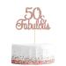 Gyufise 1Pcs 50 & Fabulous Cake Toppers Rose Gold 50 Birthday Anniversary Cake Toppers for 50 Birthday Anniversary Party Decorations Happy 50th Birthday Cake Decorations Supplies 50 Fabulous